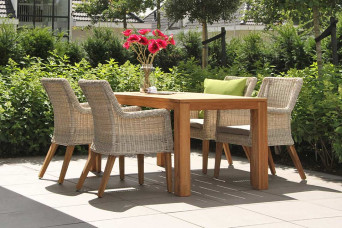 Honululu Tuinset Wicker Teakhout Fonteyn